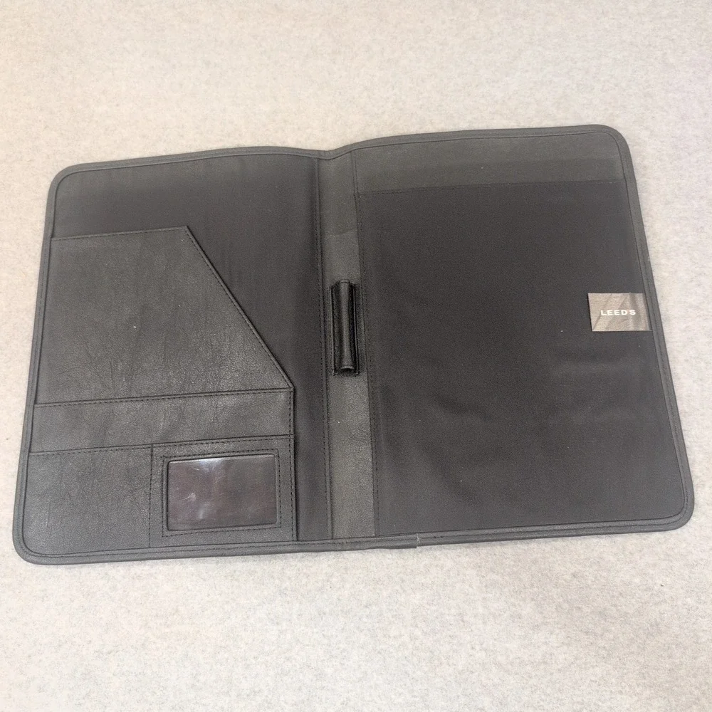 Leeds Black Faux Leather Padfolio Lake Martin Alabama Lighthouse Organizer - Picture 2 of 3